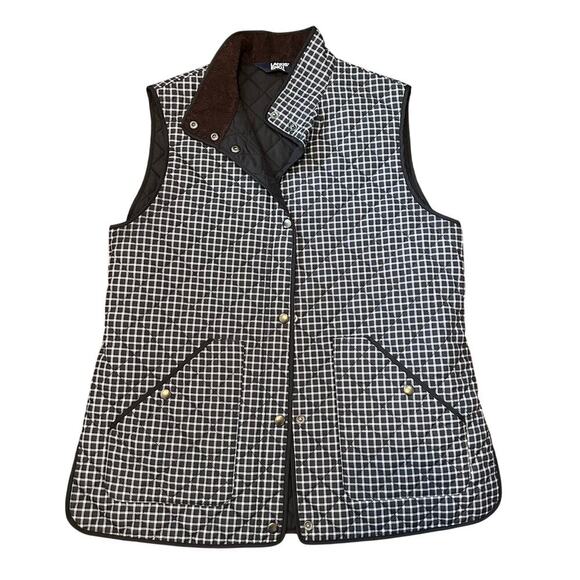 Lands' End Women's Light Weight Quilted Vest size M black/white - Picture 1 of 6